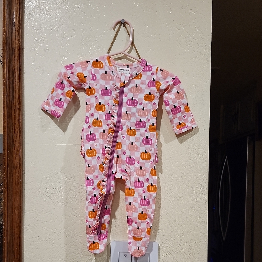 Spearmint LOVE Pumpkin Print Pink One Piece